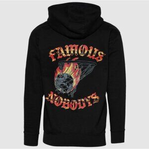 NWT Famous Nobodys Game In Flames Hoodie in Black Size Small